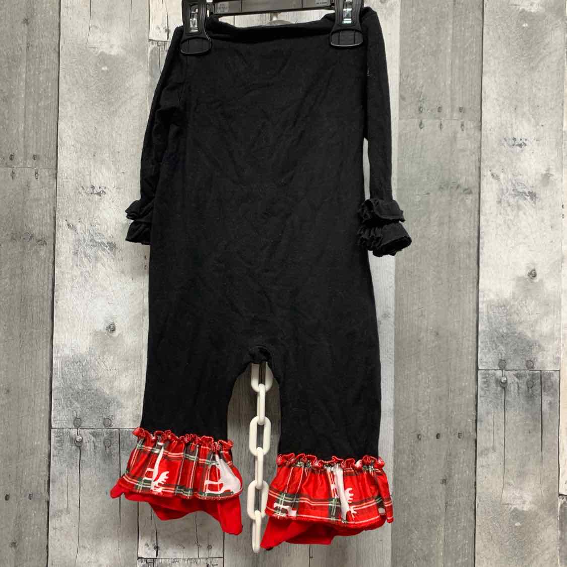 Size 6-12 Months Black/Red Boutique Brand Romper