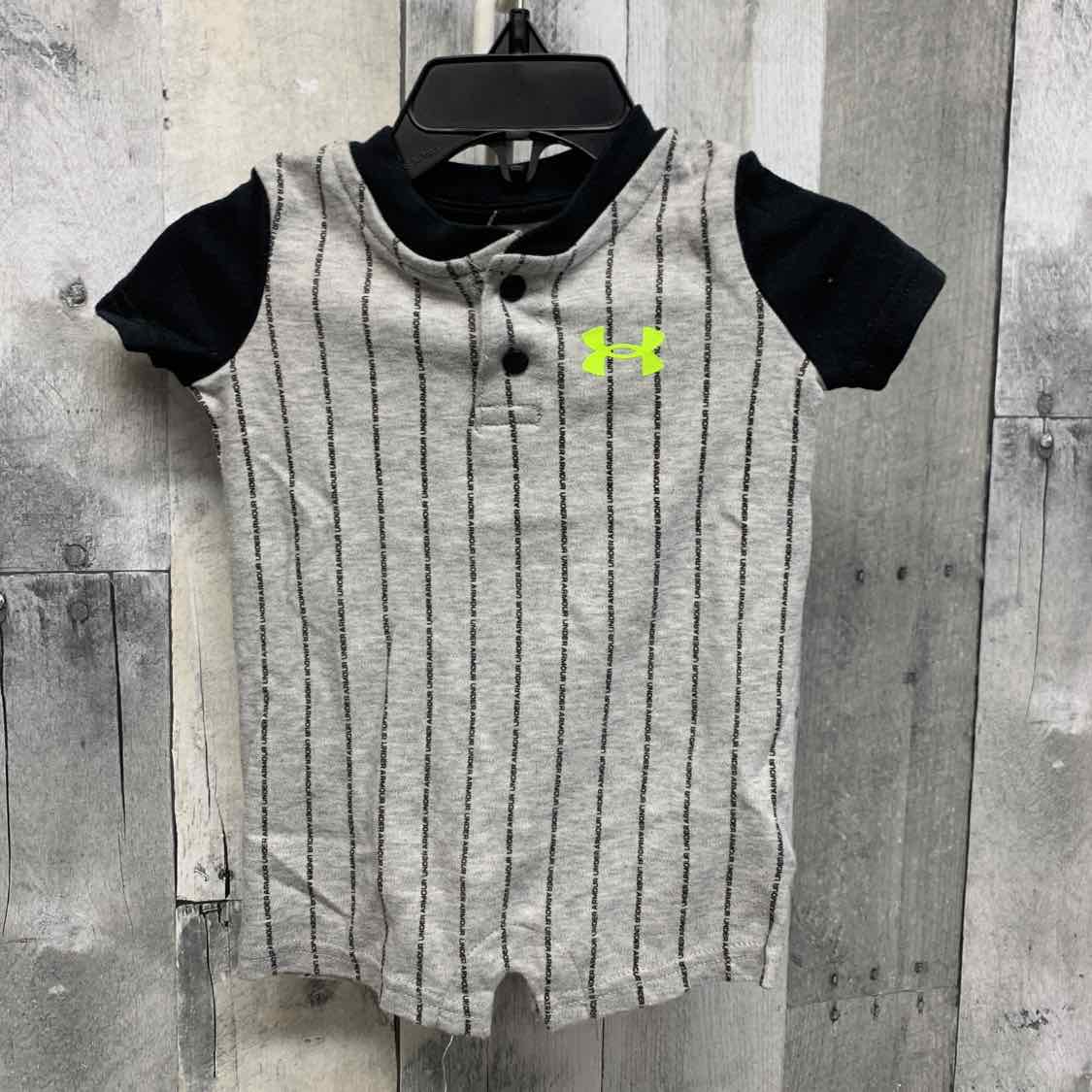 Size 0-3 Months Gray/Black Sport Brand Romper - OodlesCB