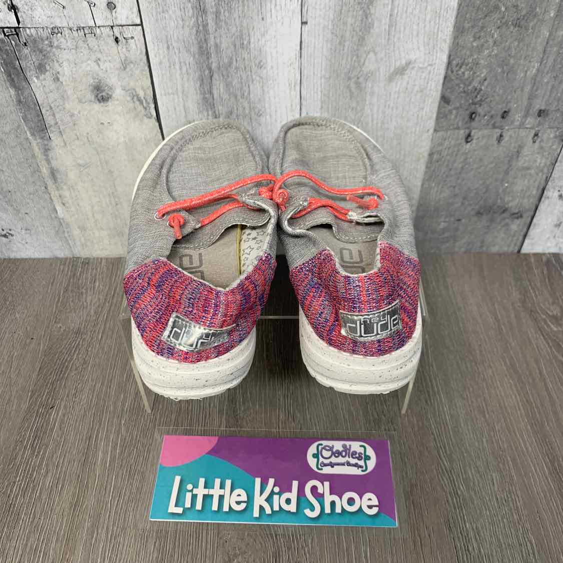 Size 13 Gray/Pink Hey Dude Loafers