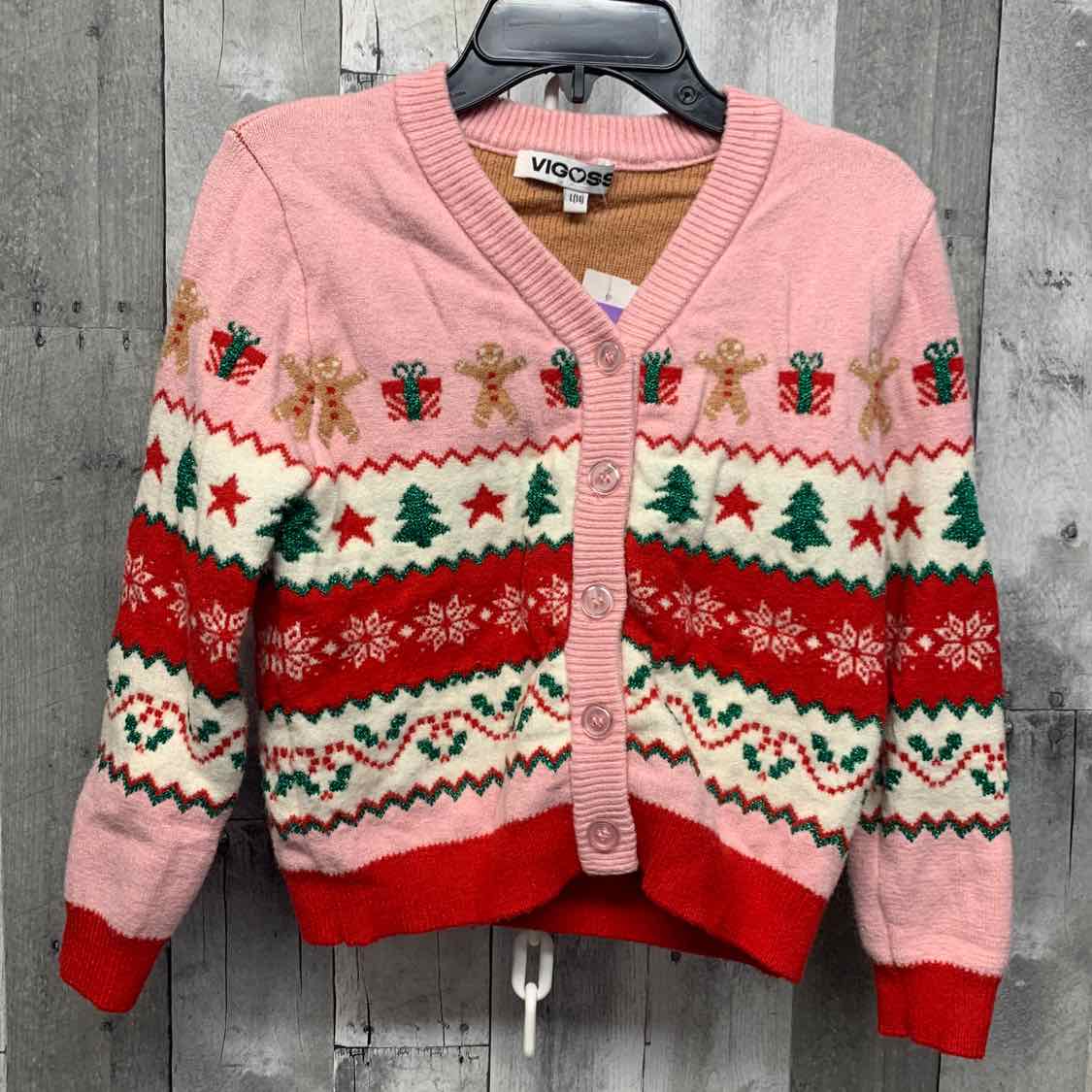Size Large Pink/Red Vigoss Cardigan