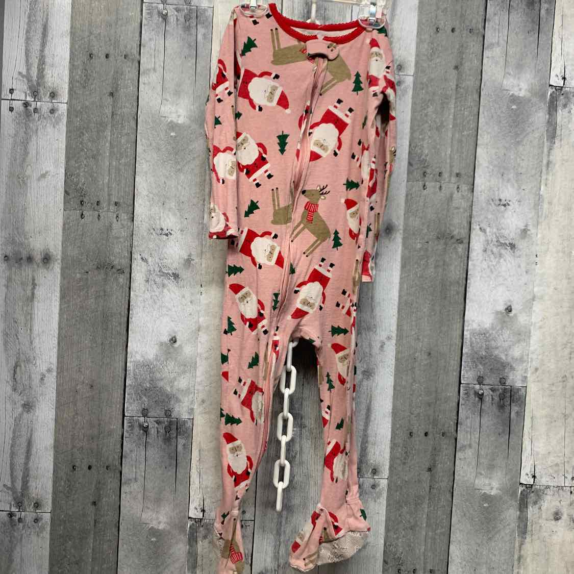 Size 2T Red/Pink Carter's Footy PJs