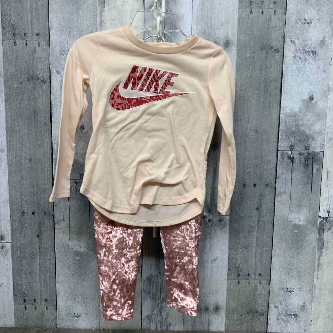 Size 2T Tan/Pink Sport Brand Shirt/Leggings