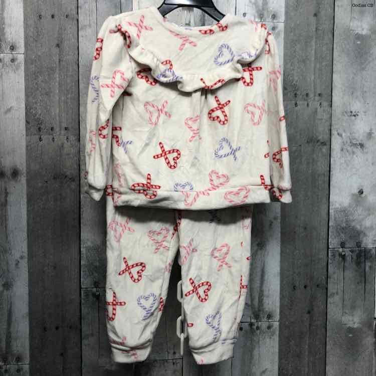Size 24 Months White Print Okie Dokie Shirt/Pants
