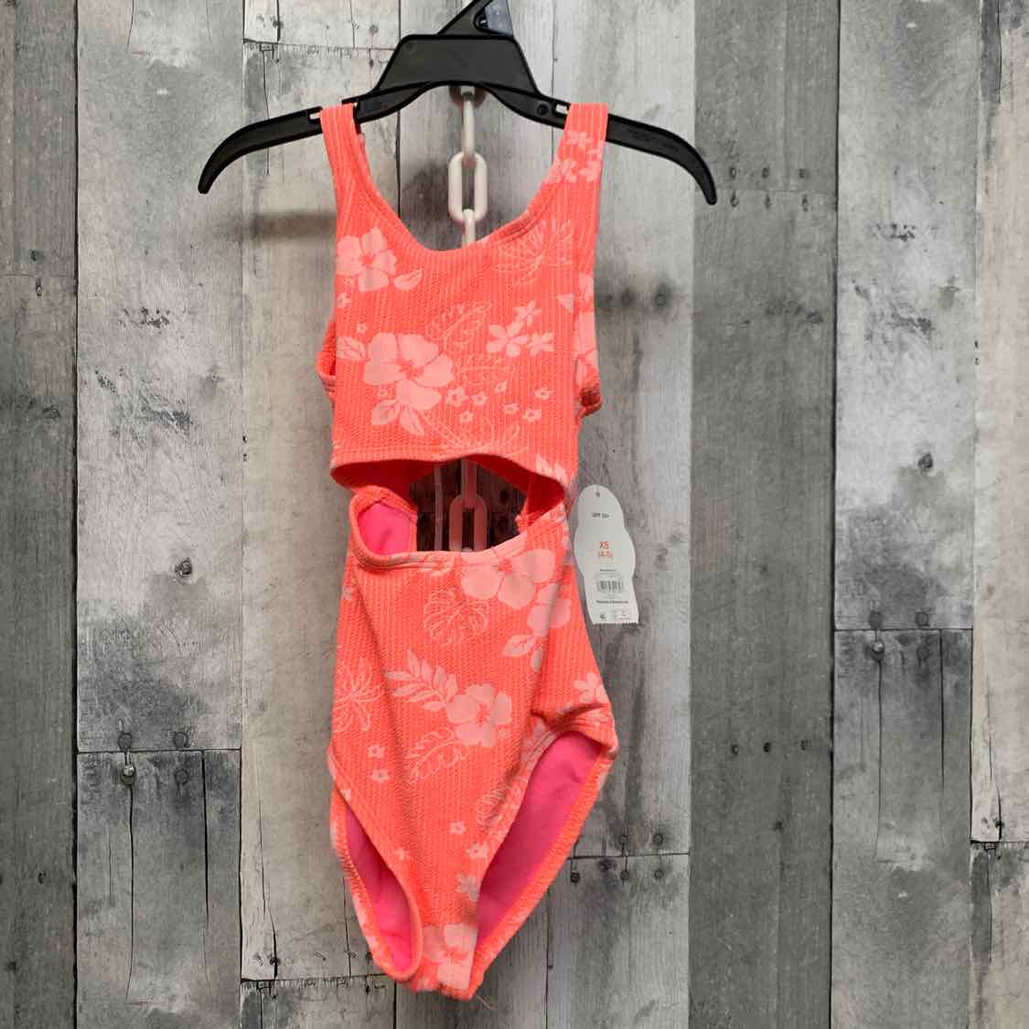 Size 4/5 Orange Print Wonder Nation Swim Suit - 1pc - OodlesCB