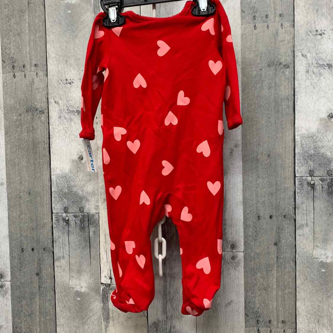 Size 6 Months Red Print Just One You Footy PJs