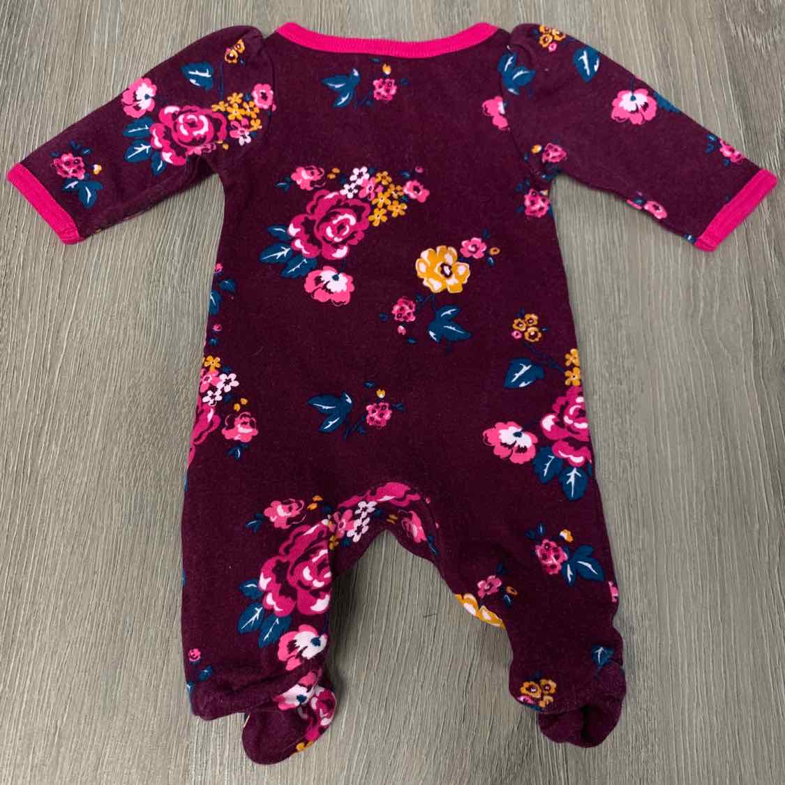 Size Preemie Purple/Pink Wonder Nation Footy PJs