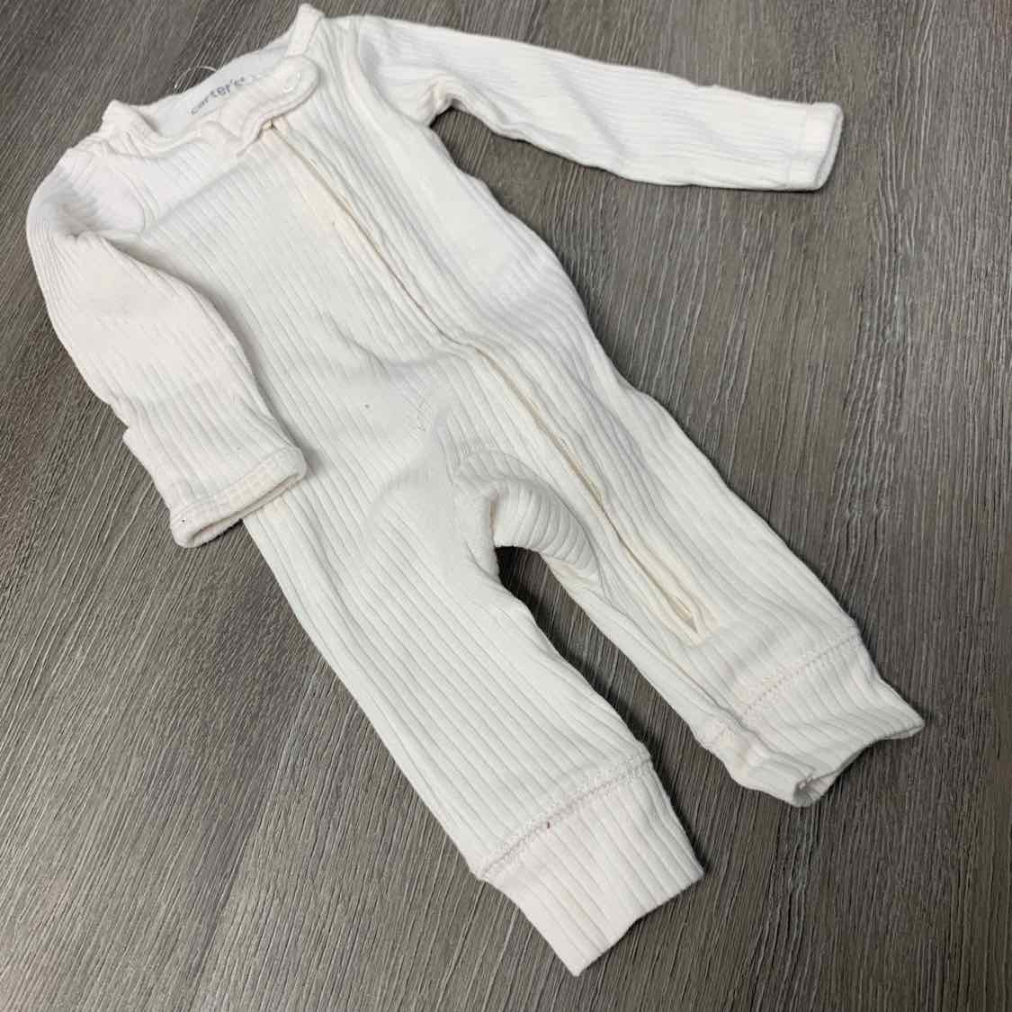 Size Preemie White Carter's Footy PJs