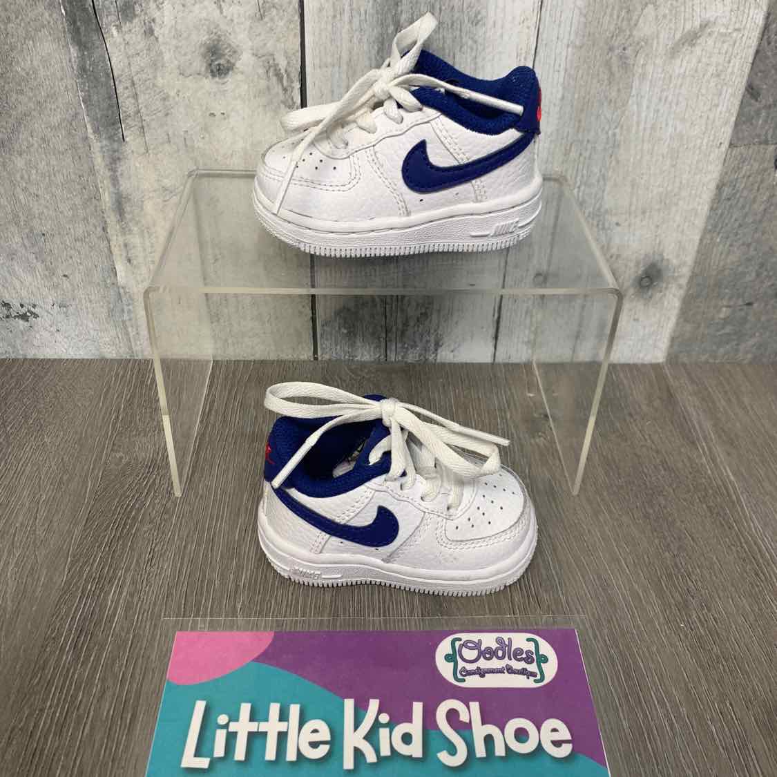 Size 2 White/Blue Sport Brand Sneakers