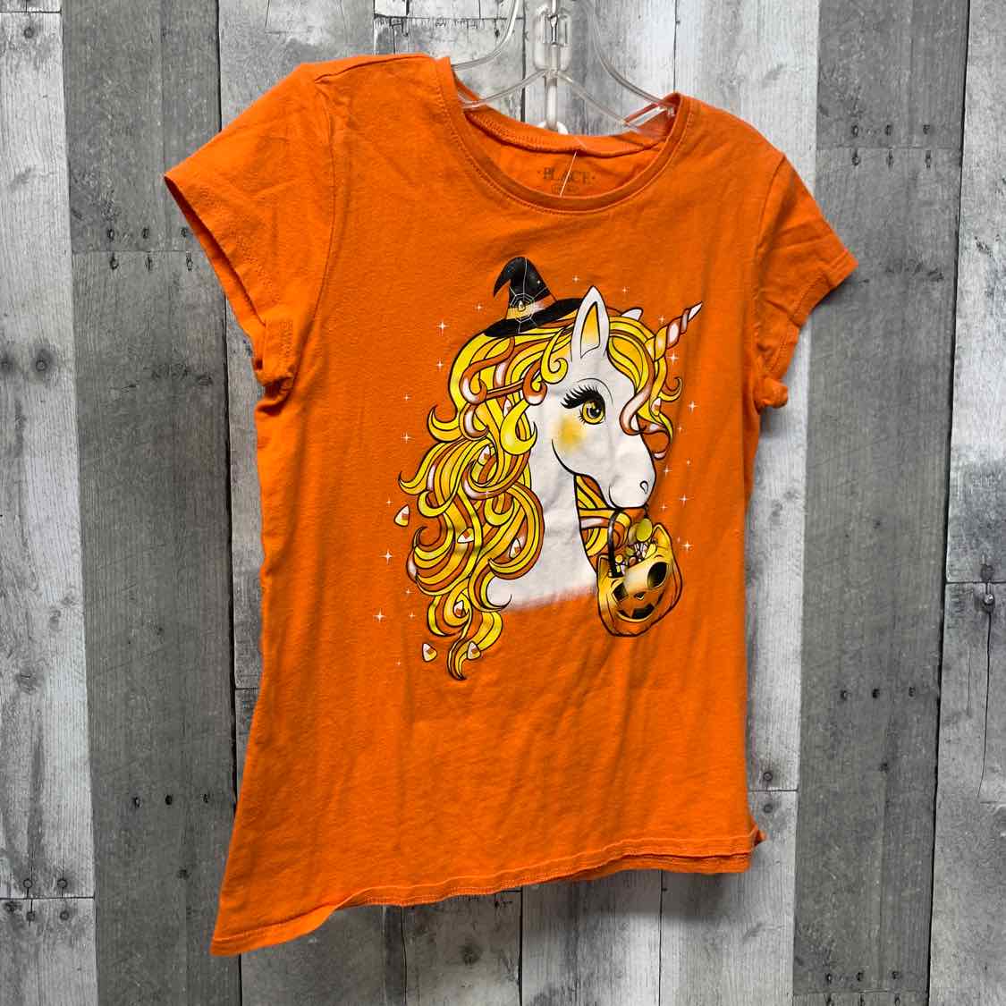 Size 10/12 Orange Graphic Children's Place Short Sleeve Shirt