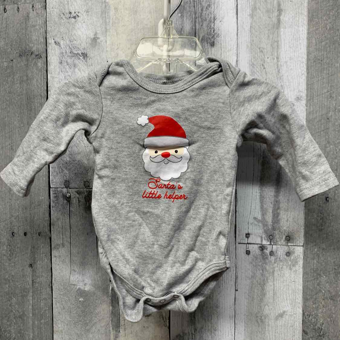 Size 0-3 Months Gray Graphic Holiday Brands Bodysuit