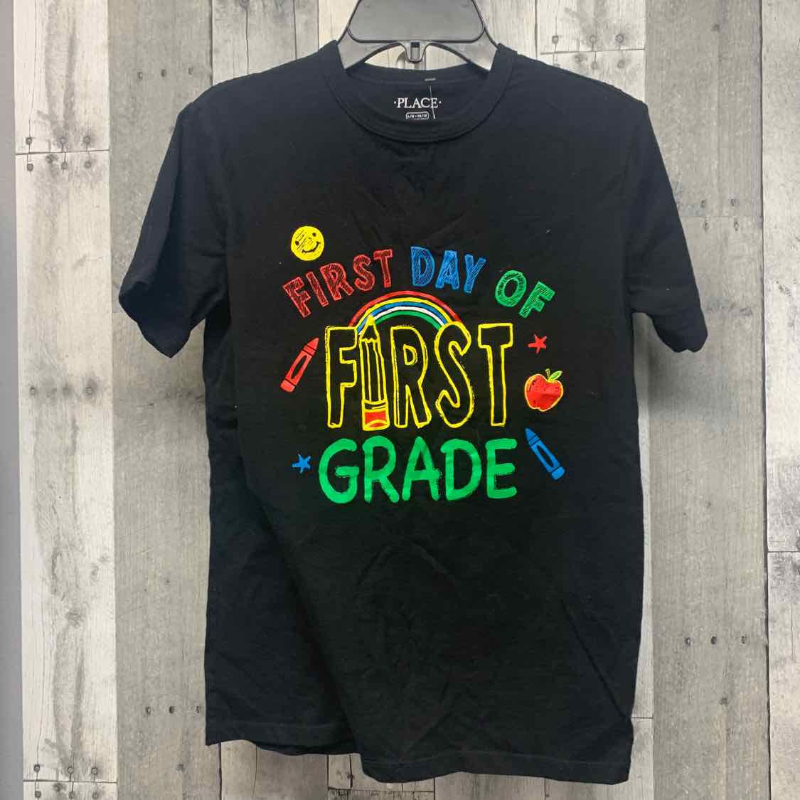 Size 10/12 Black Graphic Children's Place Short Sleeve Shirt