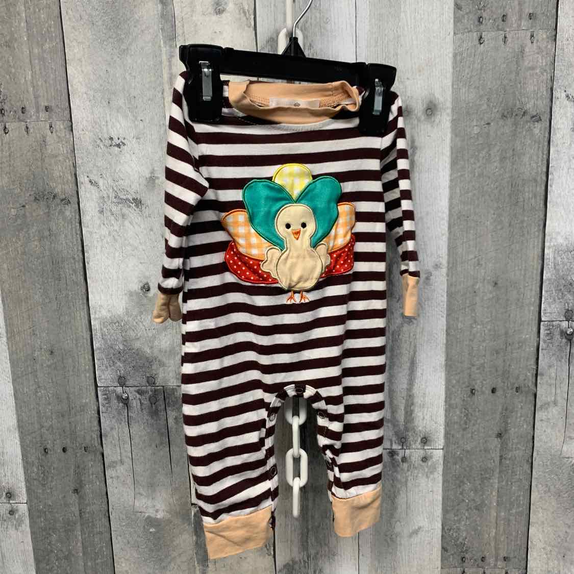 Size 0-3 Months Brown Striped Mid Brand Romper