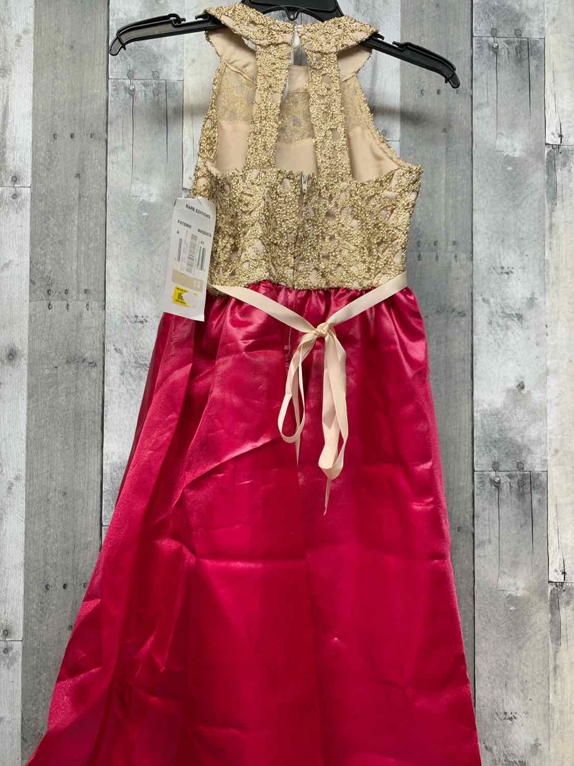 Size 12 Gold/Pink Rare Editions Dress - Party