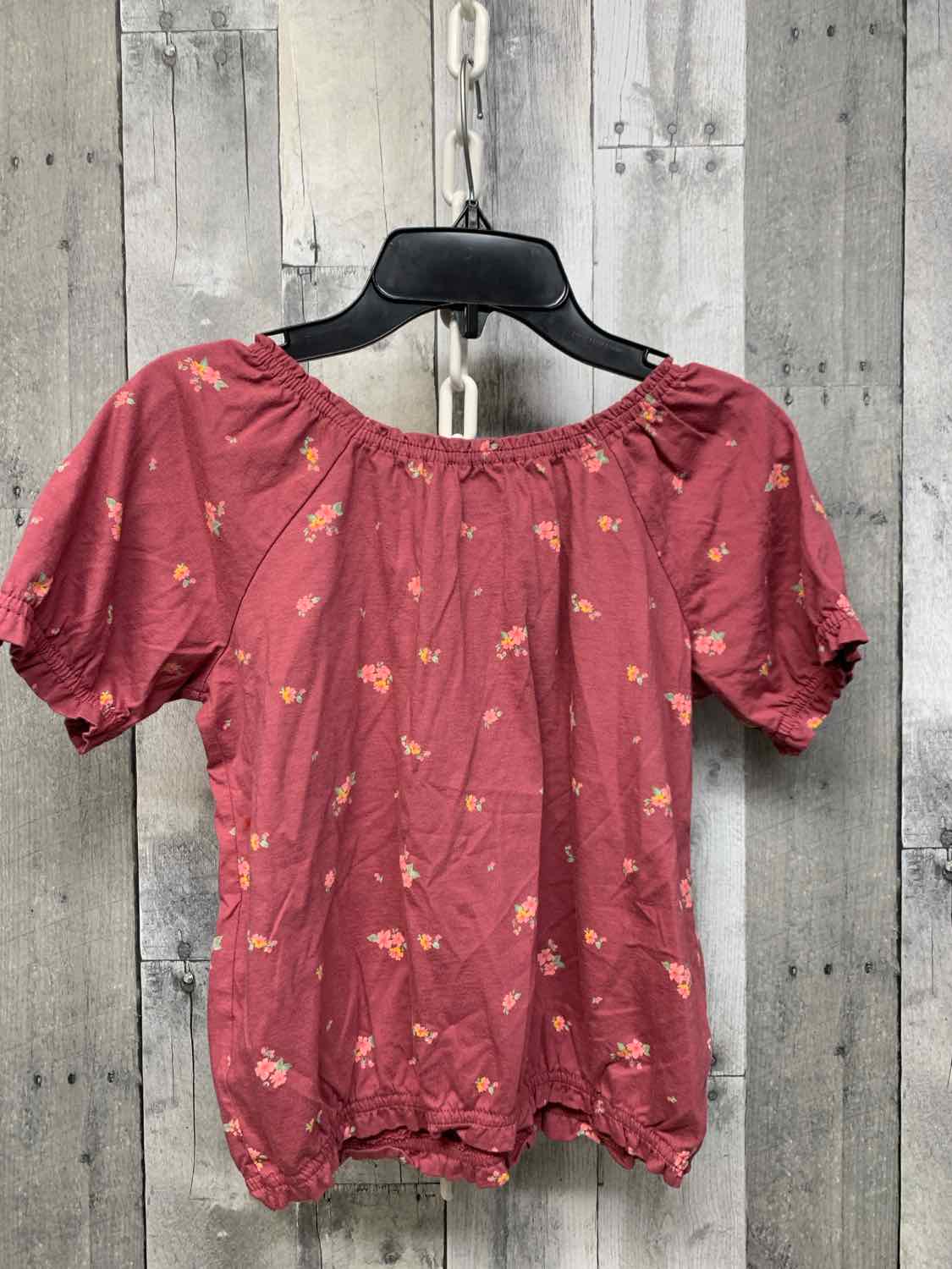 Size 12 Pink Floral Print Osh Kosh Short Sleeve Shirt