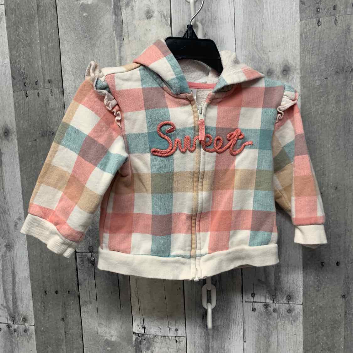 Size 18 Months White Plaid Little Me Light Jacket