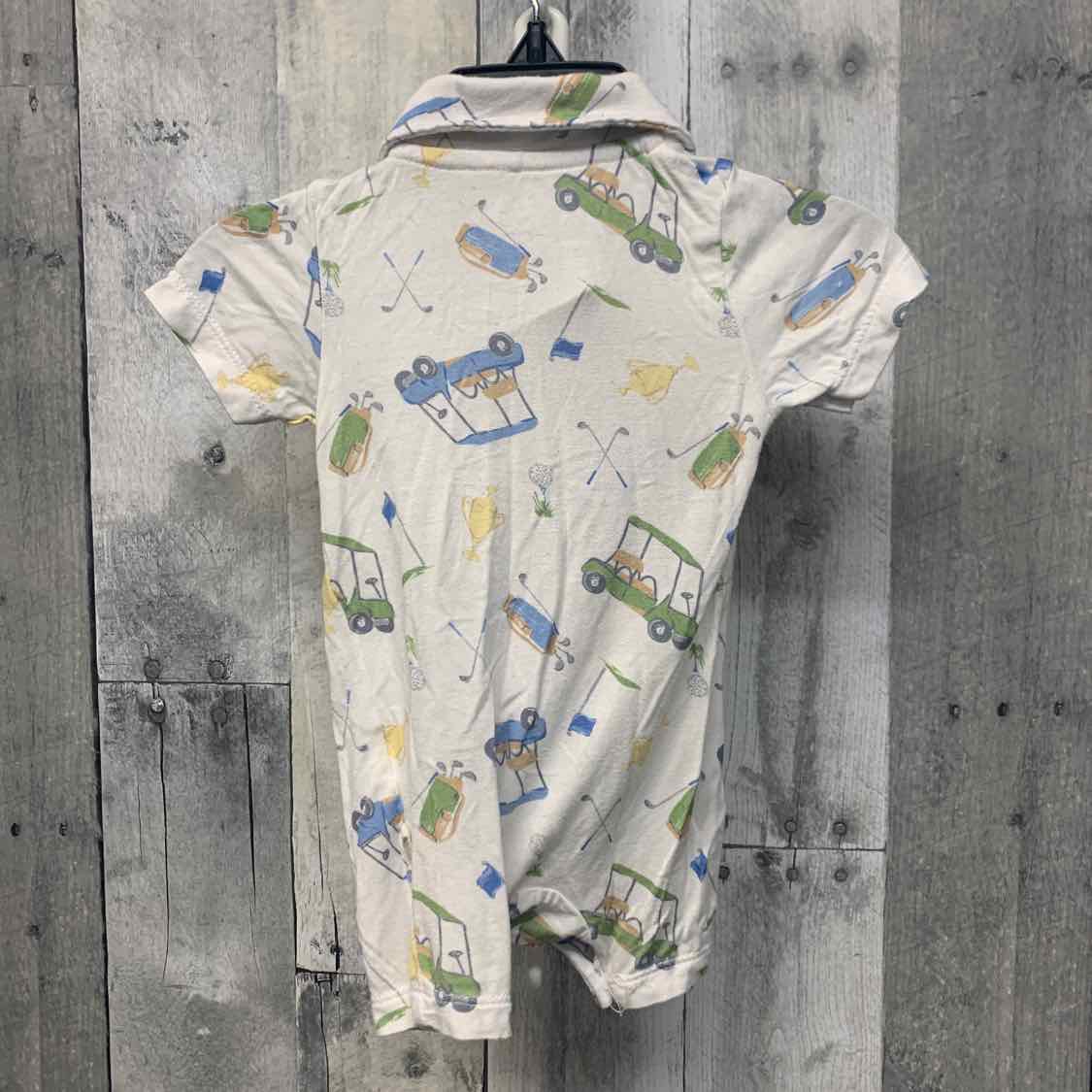 Size 0-3 Months White Print Boutique Brand Romper