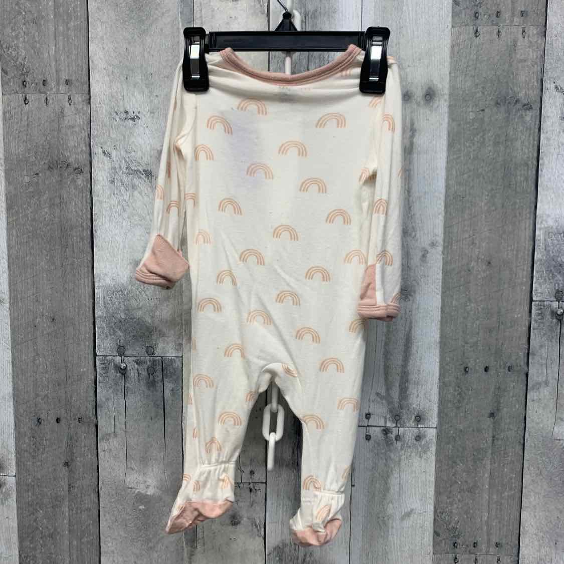 Size 0-3 Months White/Pink Cloud Island Footy PJs - OodlesCB
