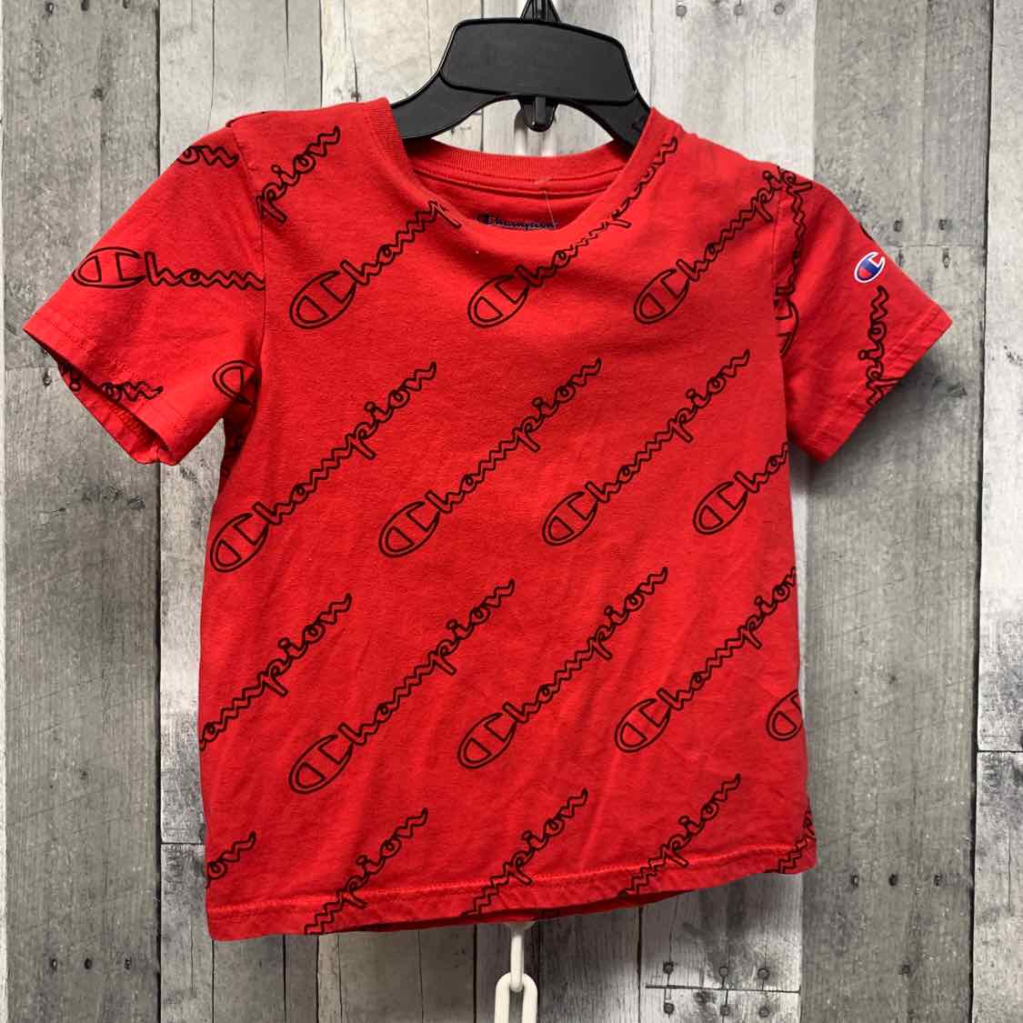 Size 6 Red Print Champion T Shirt