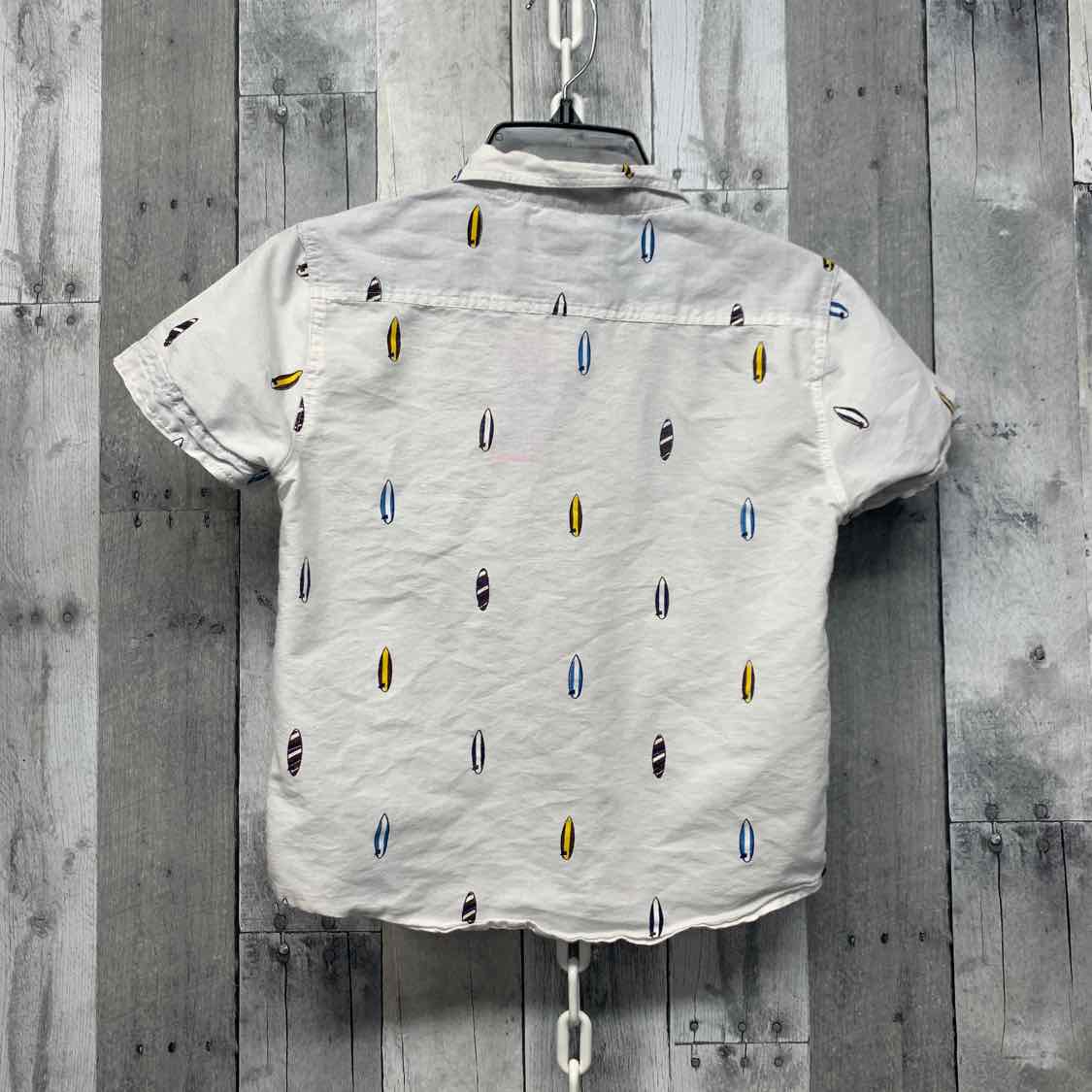 Size 7 White Graphic B Brand Button Up
