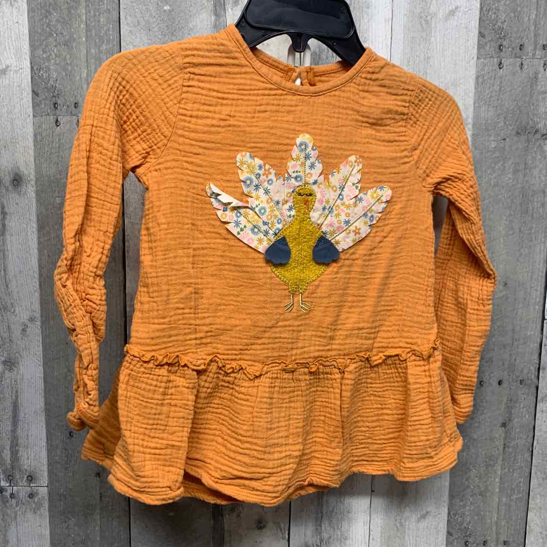 Size 5T Orange Graphic Mud Pie Long Sleeve Shirt