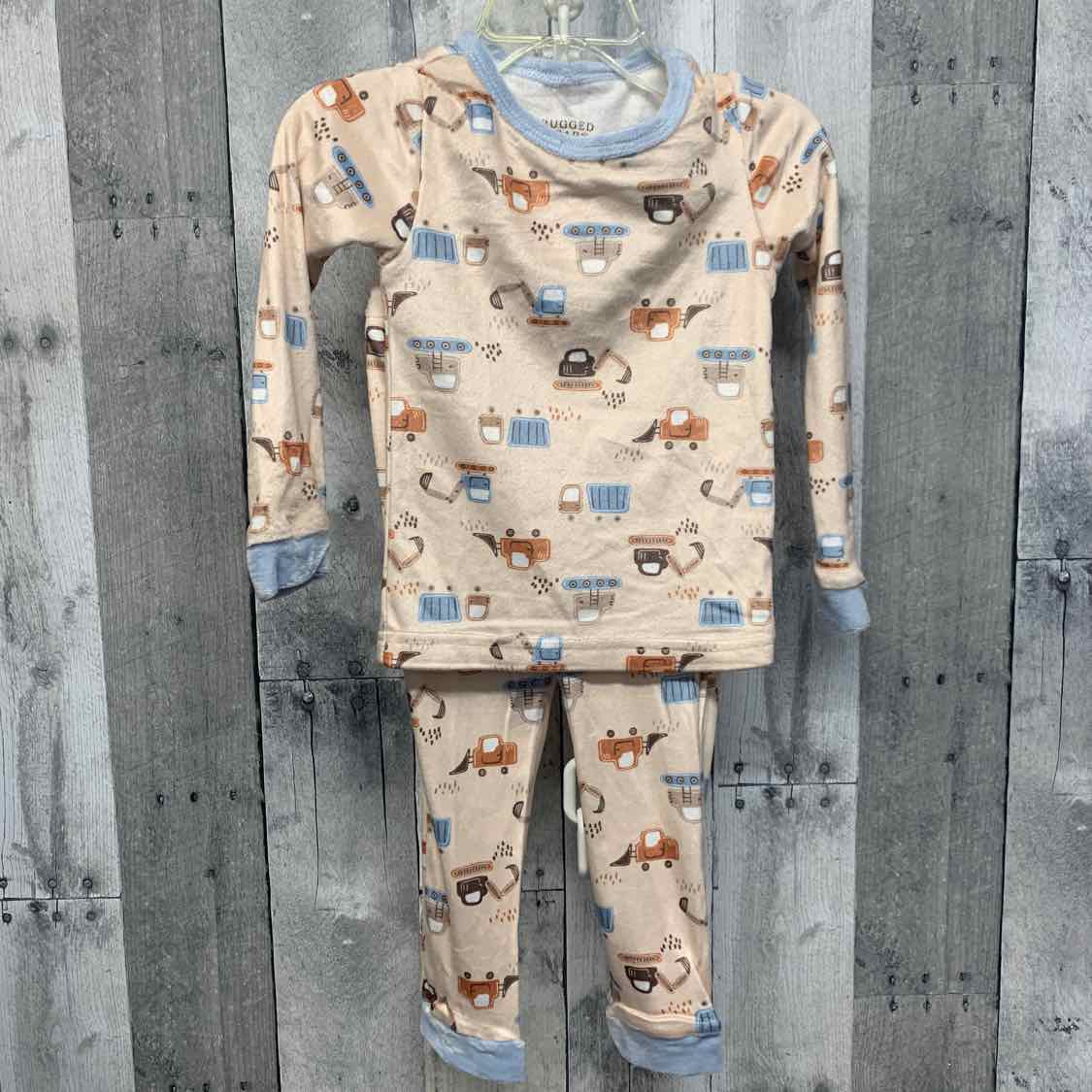 Size 2T Tan/Blue Rugged Bear 2pc PJs