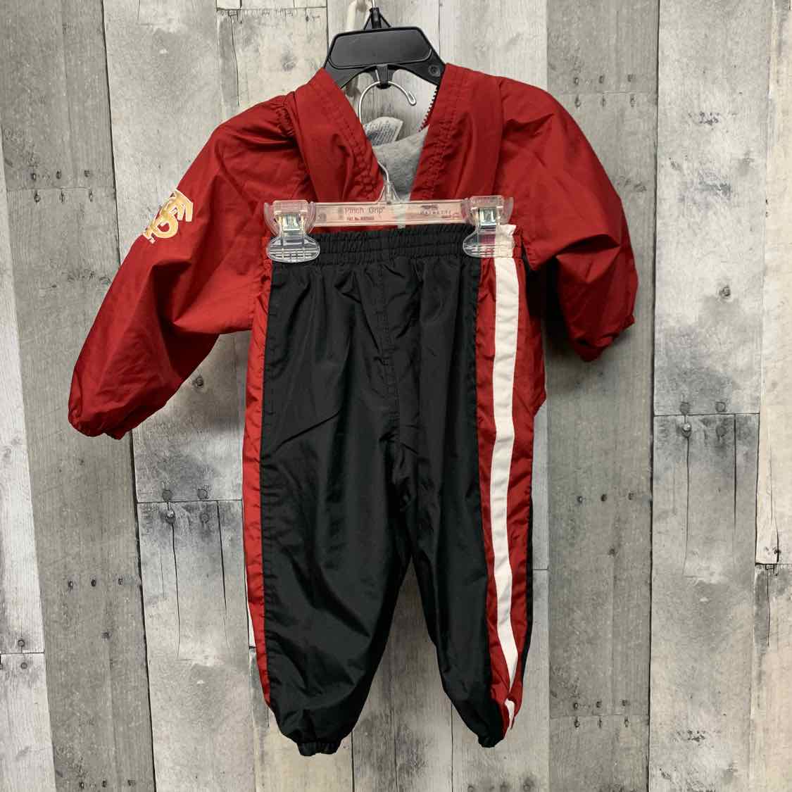 Size 12 Months Burgundy/Black Mid Brand Jacket/Pants
