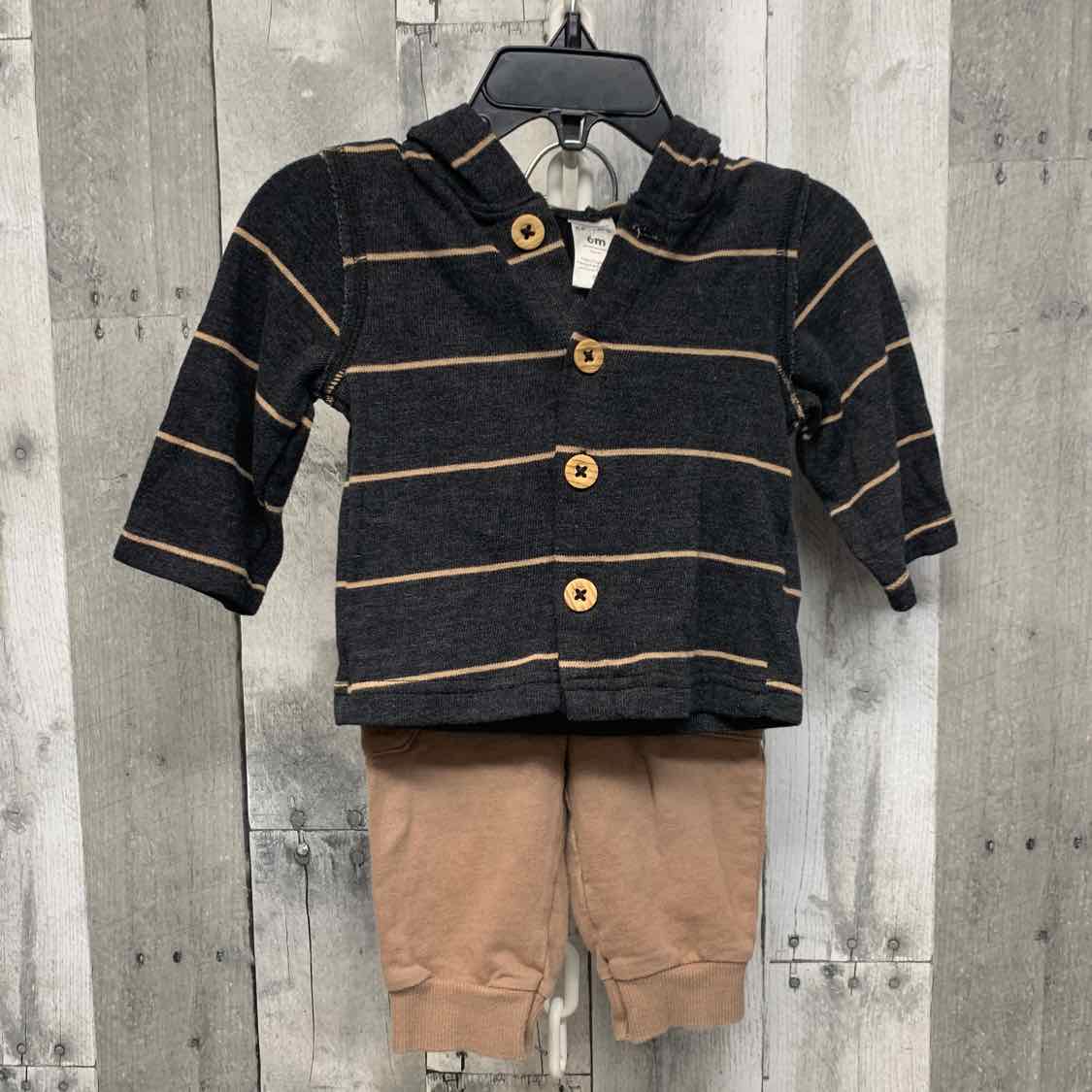 Size 6 Months Brown/Black Carter's Shirt/Pants