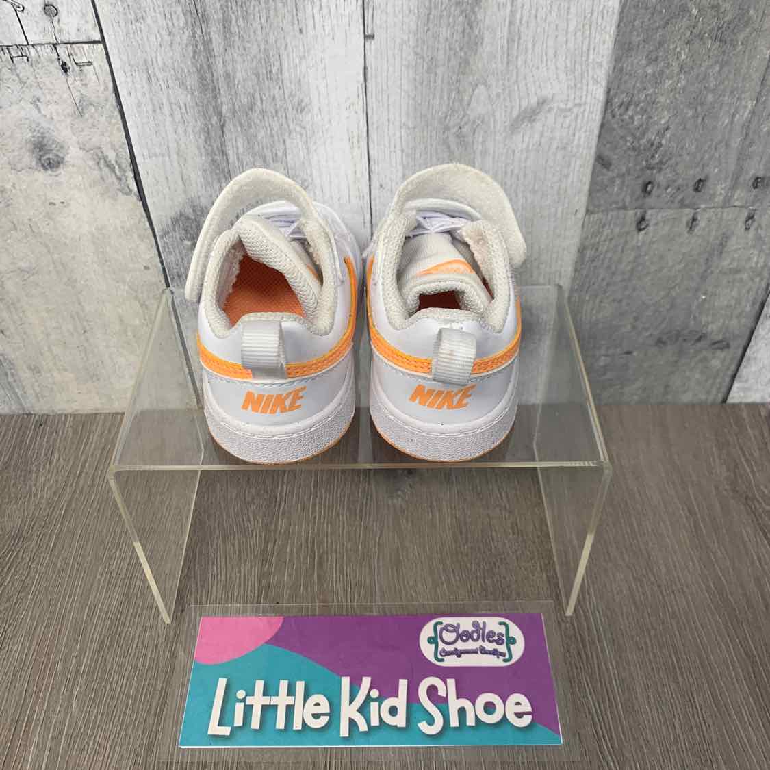 Size 4 White/Orange Sport Brand Sneakers