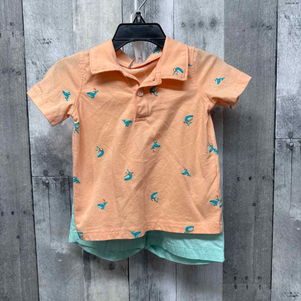 Size 18 Months Orange/Teal Carter's Shirt/Shorts