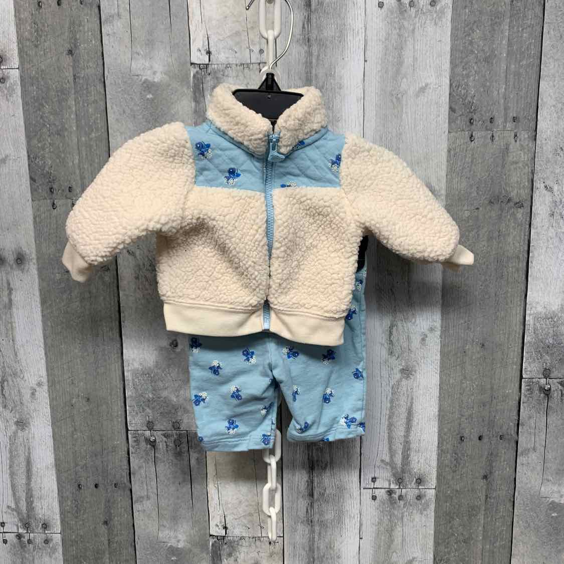Size Newborn Ivory/Blue Carter's Jacket/Pants