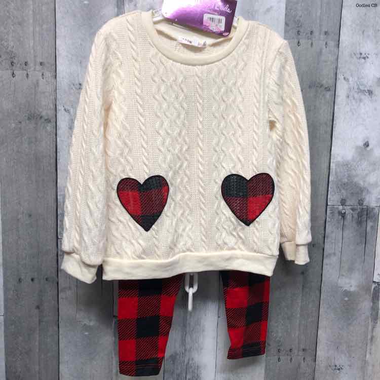 Size 4T Ivory/Red Nannette Jacket/Pants