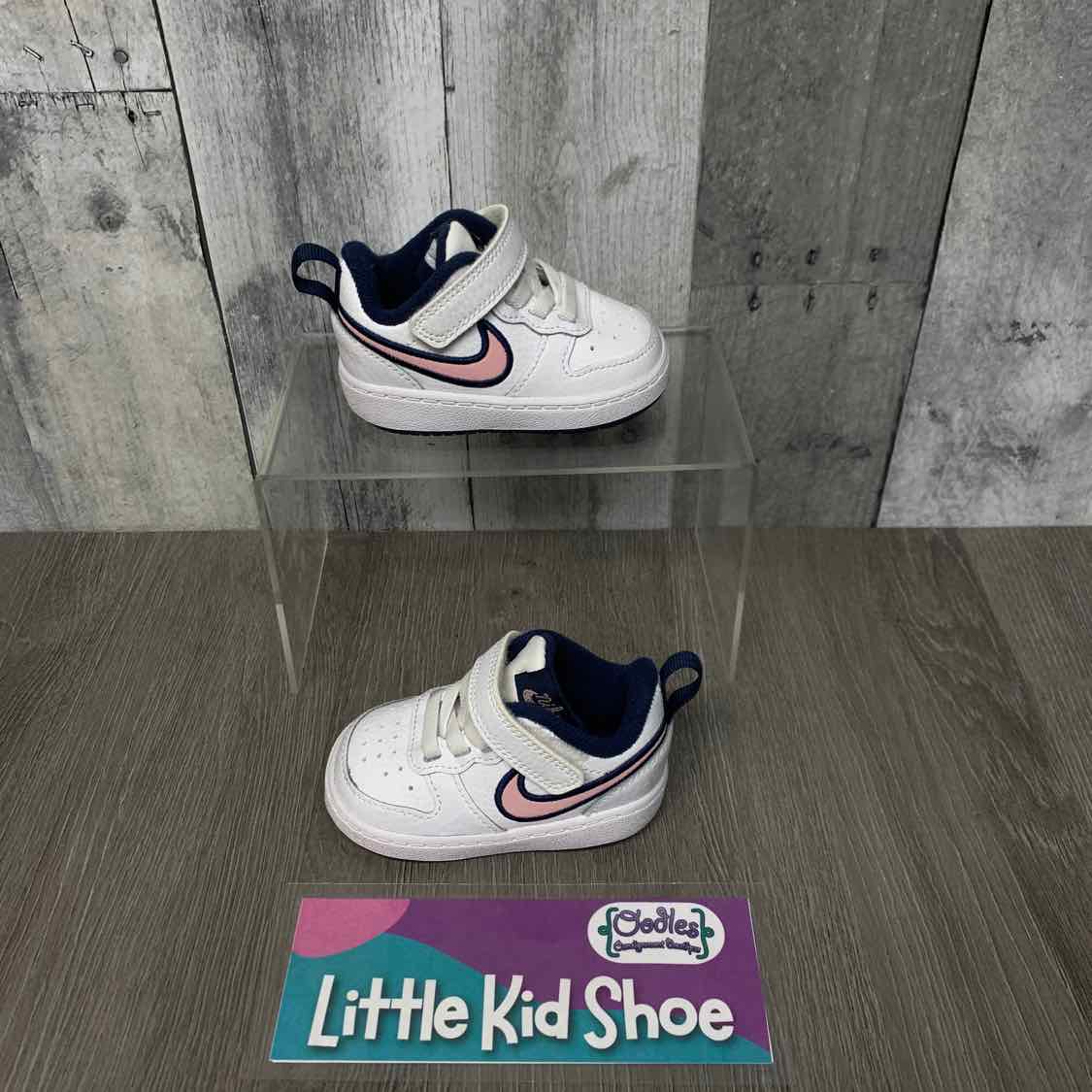 Size 3 White/Navy Sport Brand Sneakers - OodlesCB