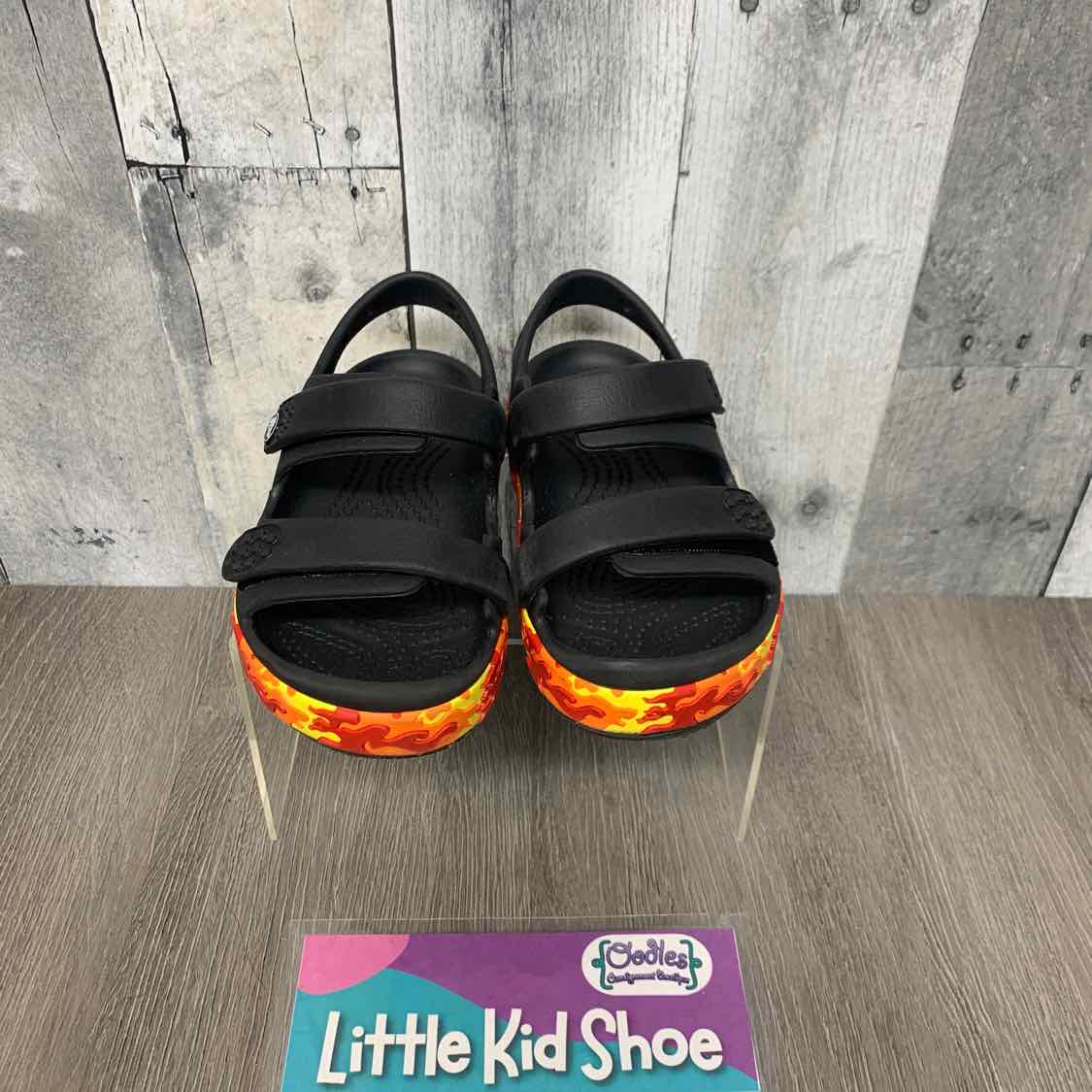 Size 10 Black/Red Crocs Sandals