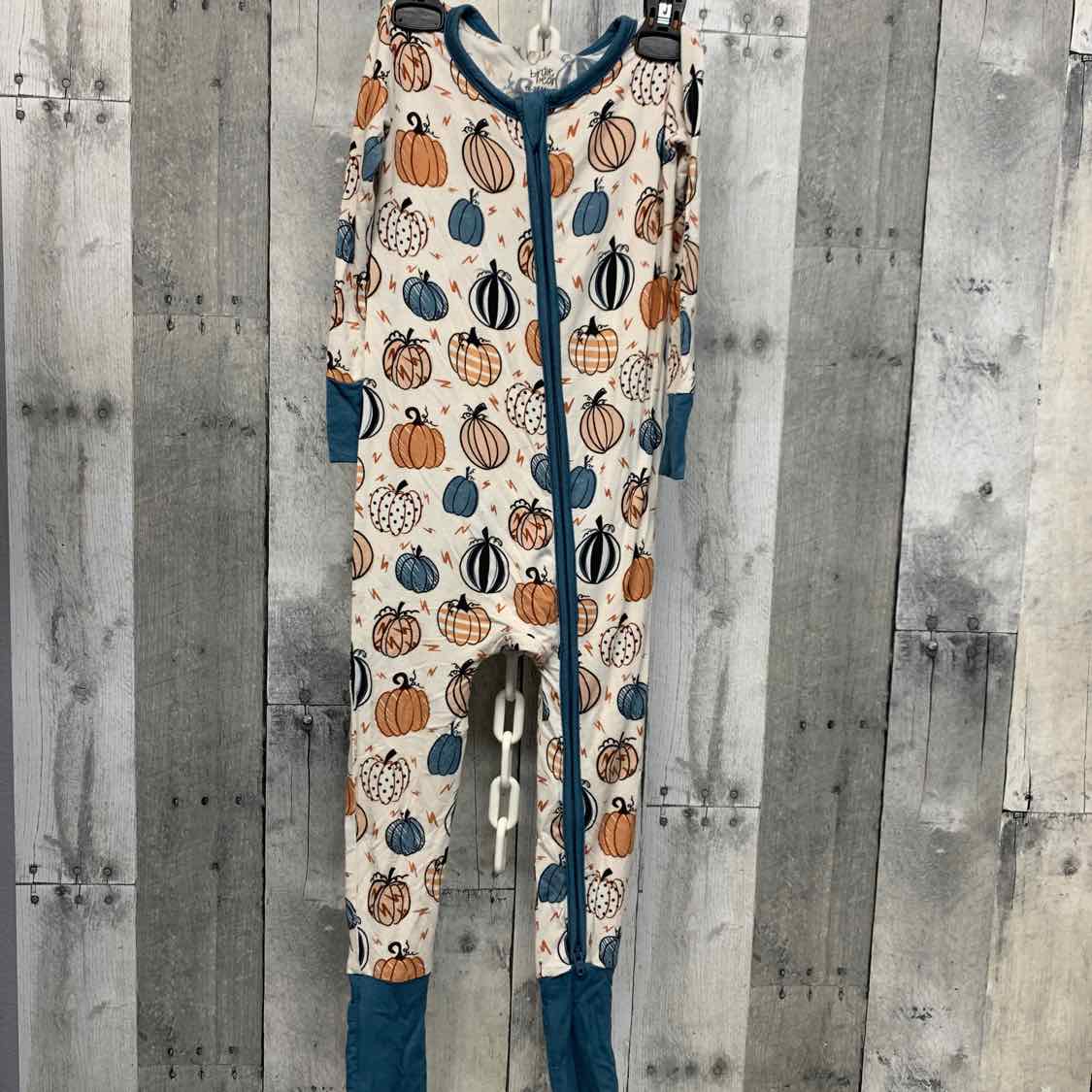 Size 18-24 Months White/Orange Bamboo Footy PJs