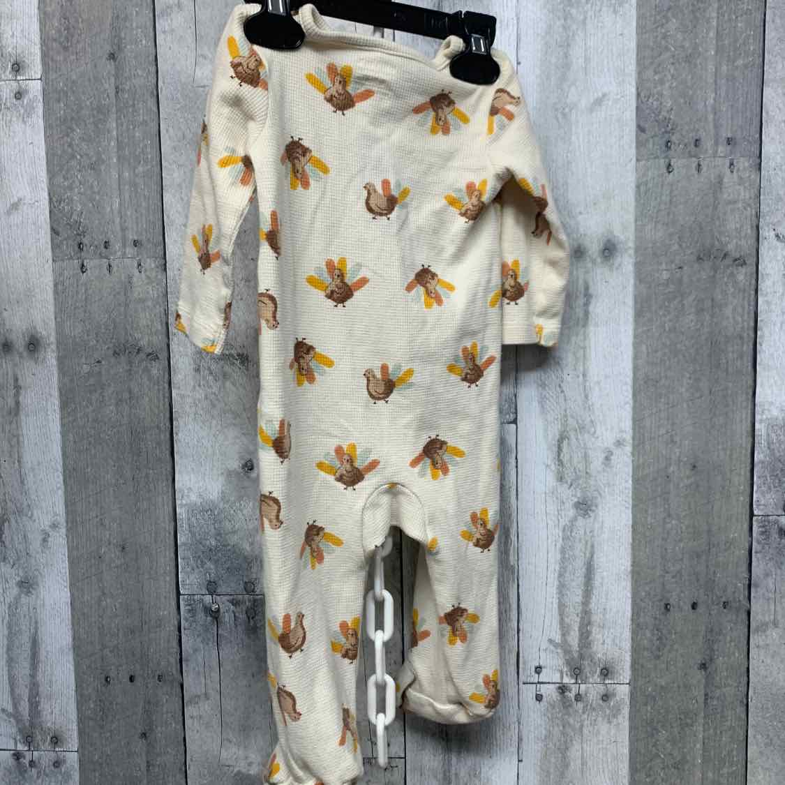 Size 6-9 Months Ivory/Yellow Child of Mine Footy PJs