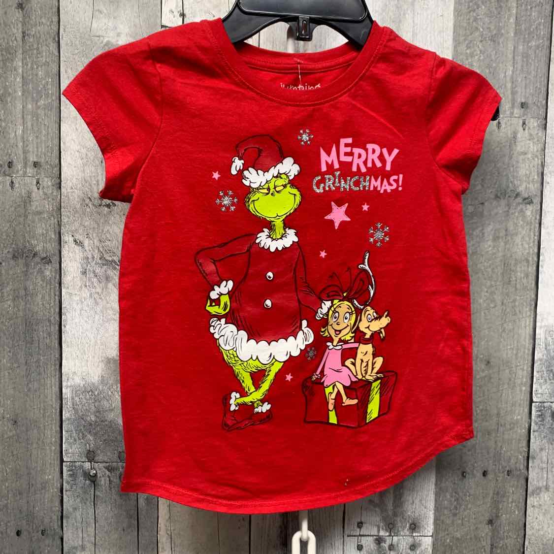 Size 5T Red Graphic Jumping Beans Short Sleeve Shirt