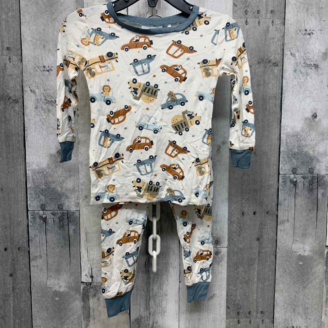 Size 12 Months White Print Bamboo 2pc PJs