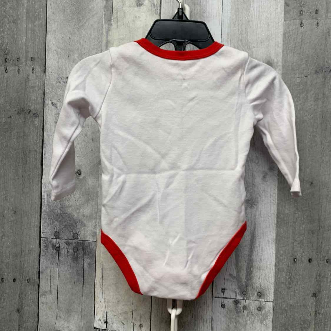 Size 9 Months White/Red Baby Essentials Bodysuit