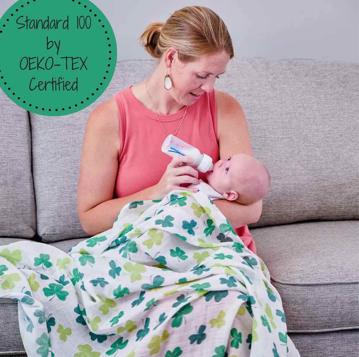 LollyBanks Lucky Shamrock Receiving Blanket