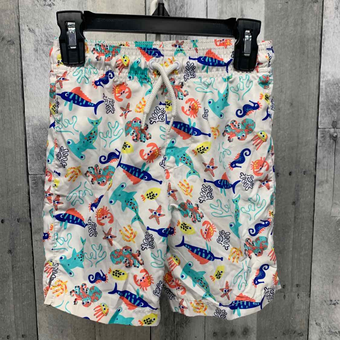 Size 5T White/Blue B Brand Swim Trunks - OodlesCB