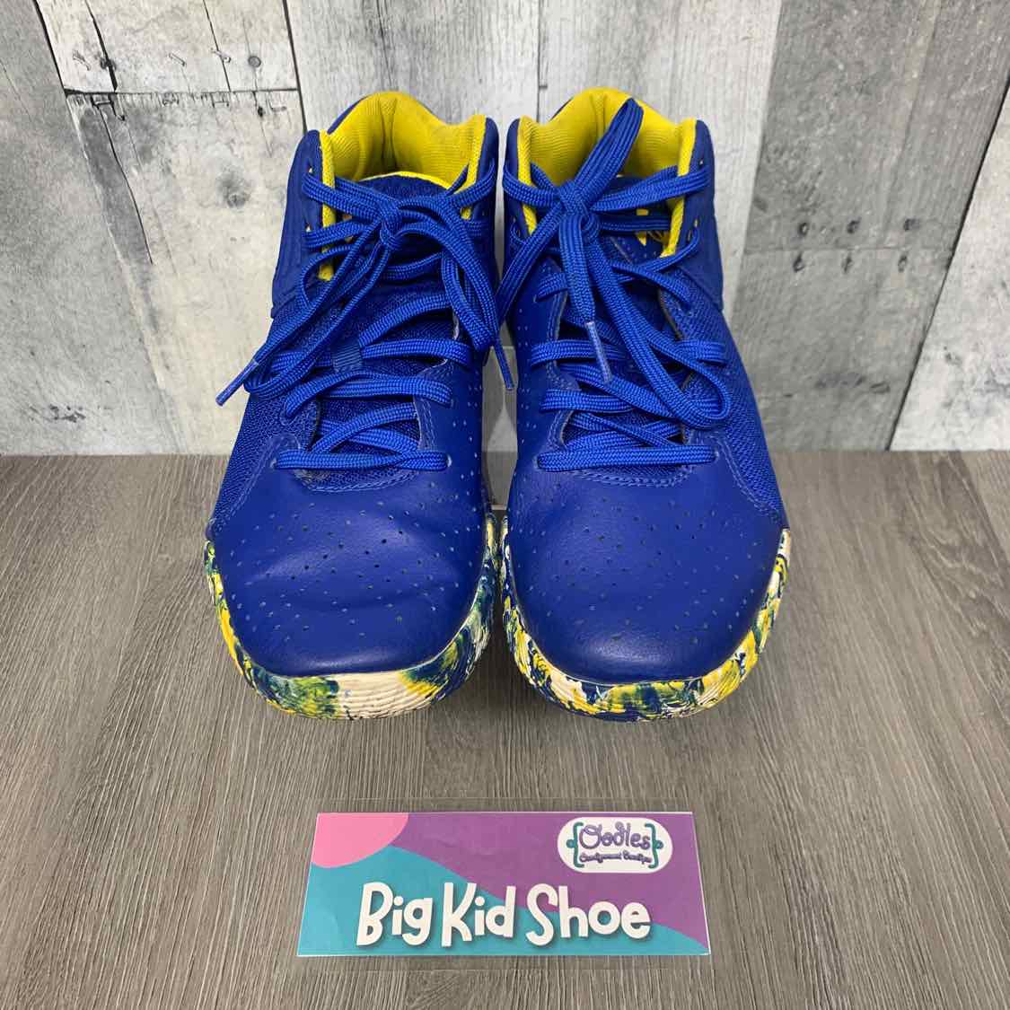 Size 6 Blue/Yellow Sport Brand Sneakers