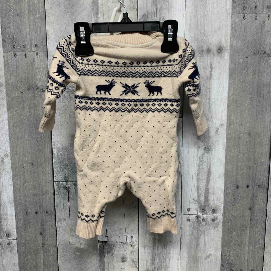 Size 0-3 Months Tan/Navy Gymboree Romper
