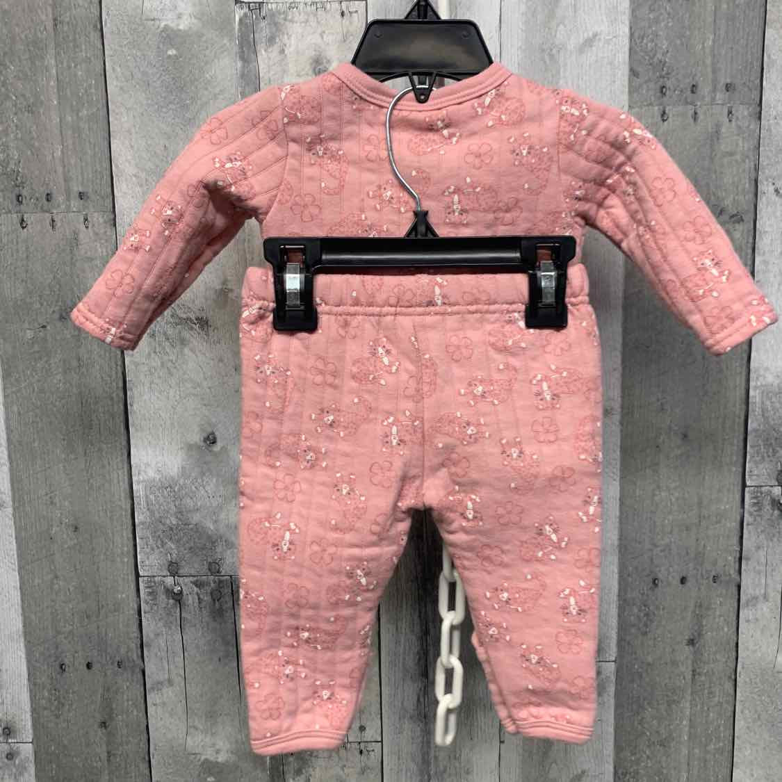 Size 0-3 Months Pink Animal Print Duck Duck Goose Shirt/Pants