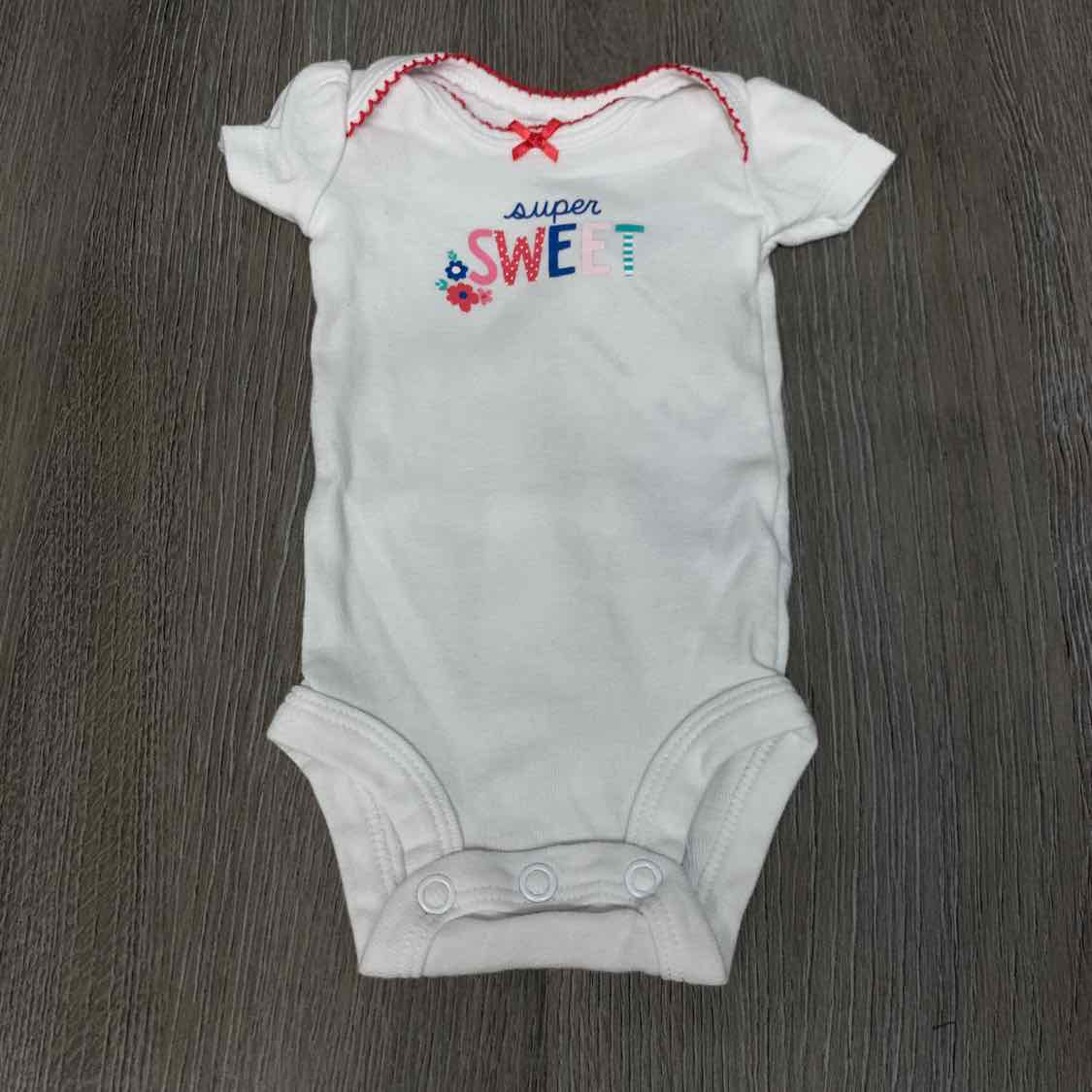 Size Preemie White/Pink Carter's Bodysuit