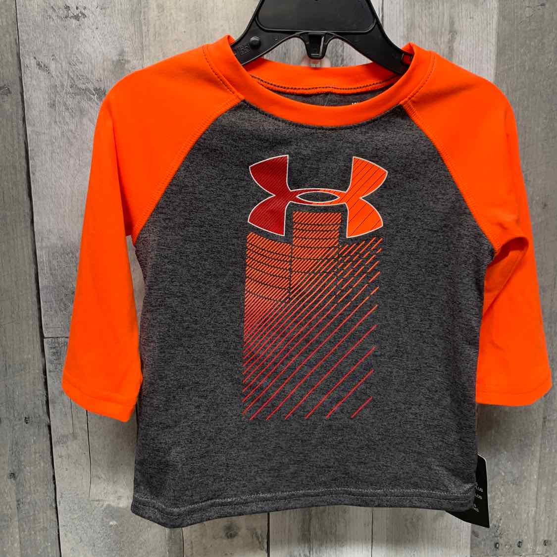 Size 12 Months Gray/Orange Sport Brand Long Sleeve Shirt