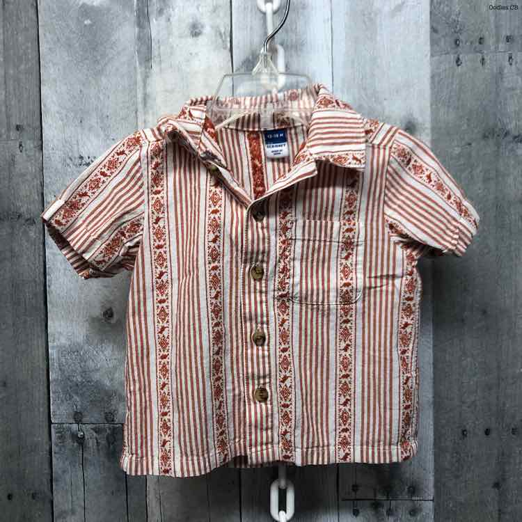 Size 12-18 Months White/Orange Old Navy Button Up