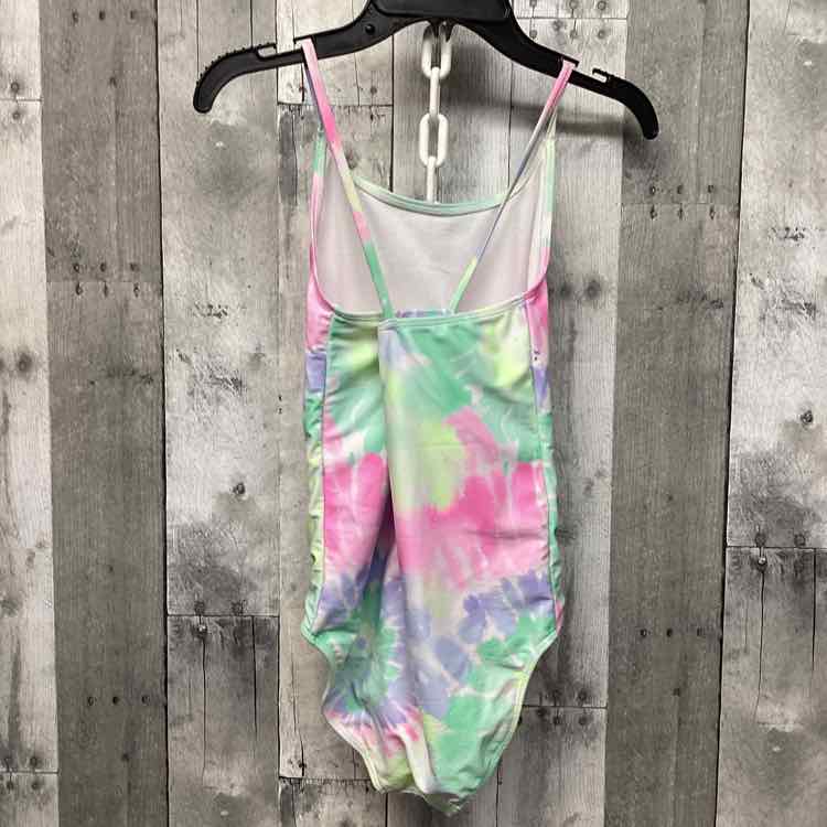 Size 12 Pink/Green B Brand Swim Suit - 1pc - OodlesCB