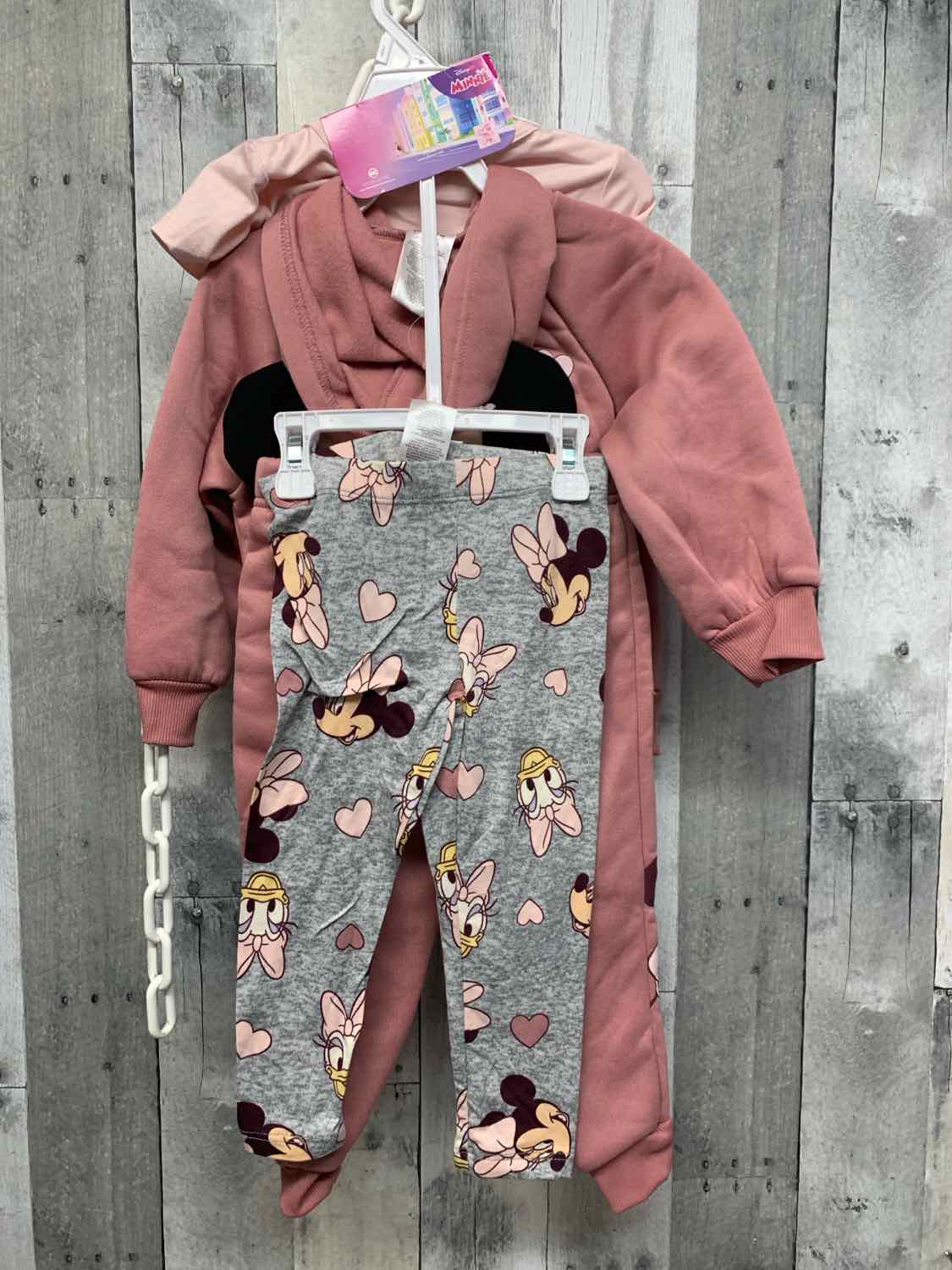 Size 2T Pink/Gray Disney Jacket/Pants