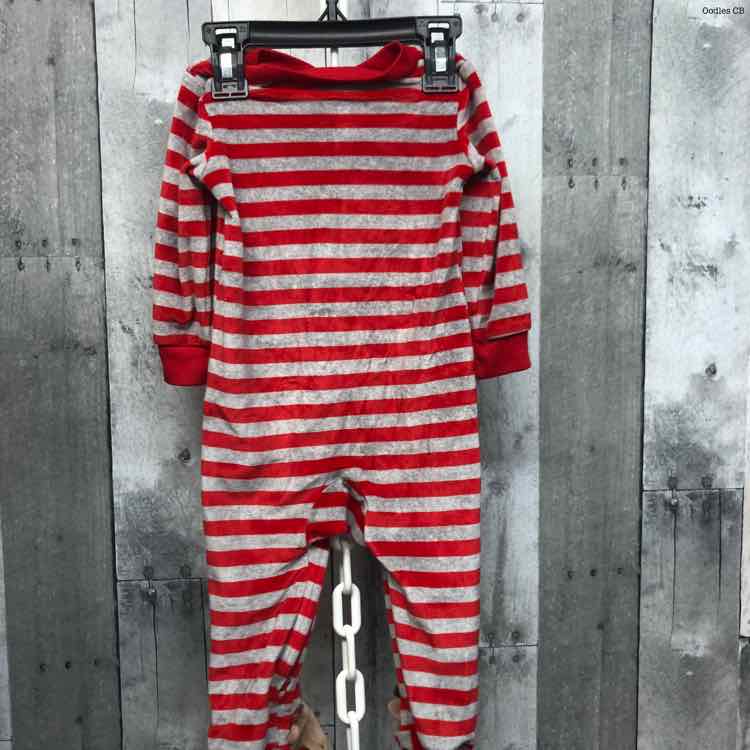 Size 9 Months Red/Gray Just One You Footy PJs