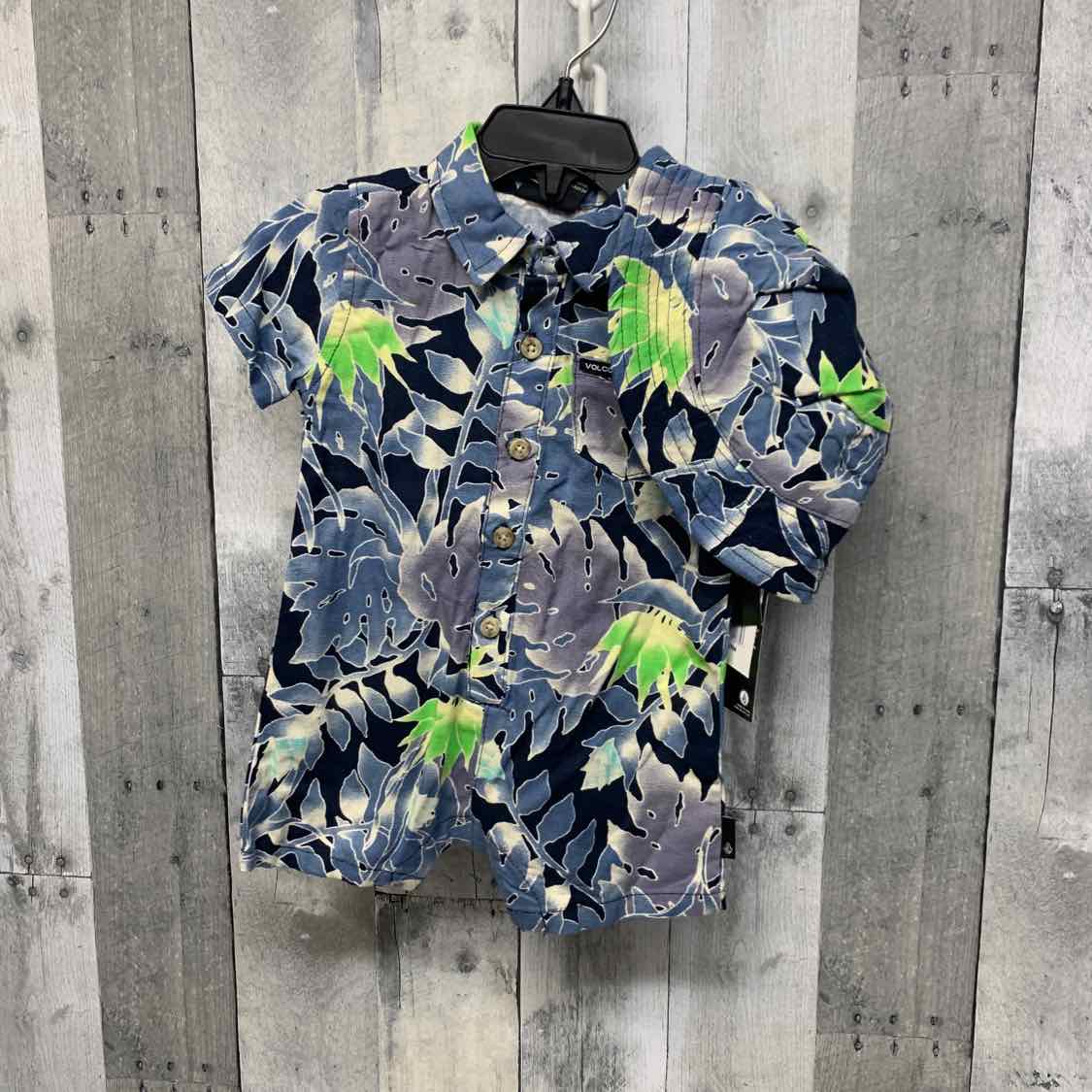 Size 6-9 Months Navy Print Volcom Romper